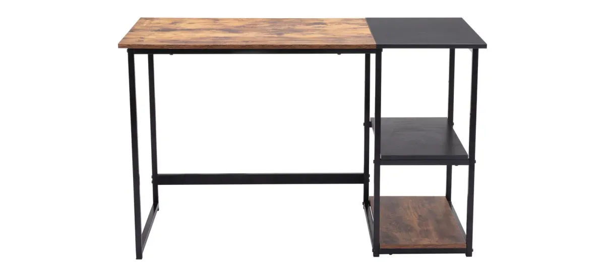 Ukraine Desk Vintage in Vintage Brown, Black, Matte Black by Zuo Modern