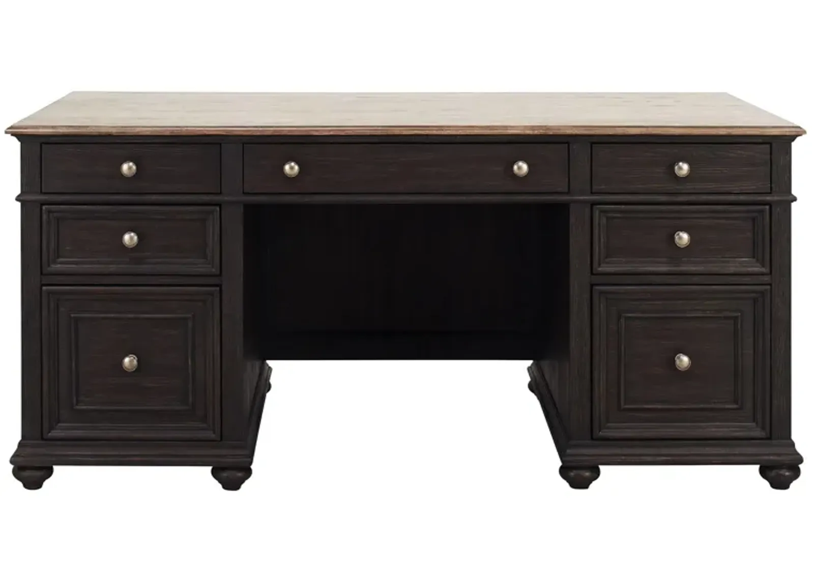 Verona Executive Desk in Antique Oak/Matte Black by Riverside Furniture