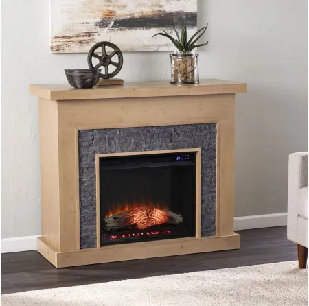 Barbe Electric Fireplace in Natural by SEI Furniture