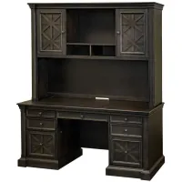 Kingston Traditional Wood Hutch With Doors in Dark Brown by Martin Furniture