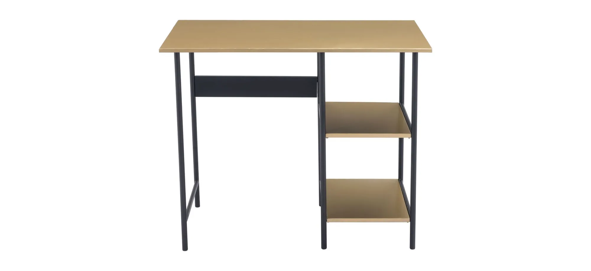 Harris Desk Brass in Brass, Black by Zuo Modern