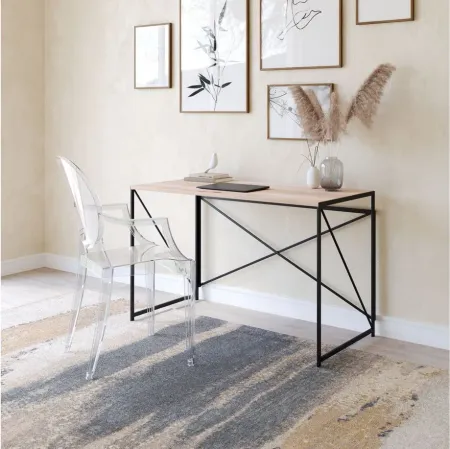Yazmine Desk in Natural, Black by Zuo Modern