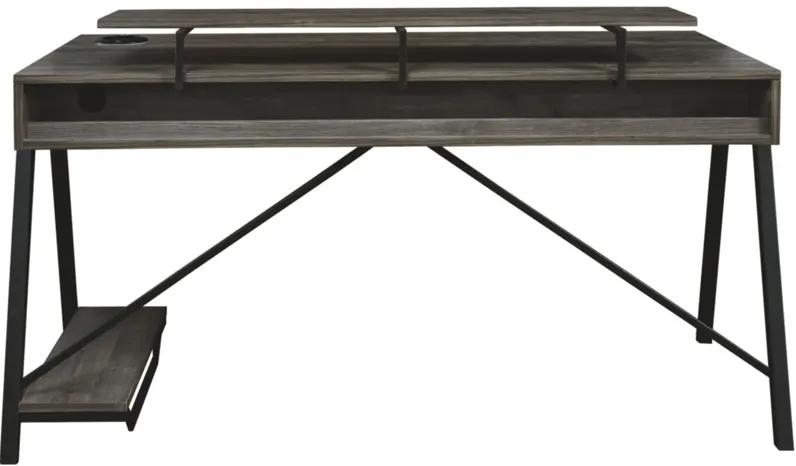 Barolli Gaming Desk in Gunmetal by Ashley Express