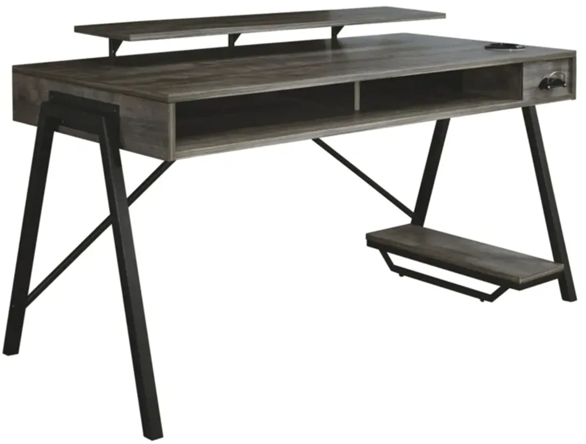 Barolli Gaming Desk in Gunmetal by Ashley Express