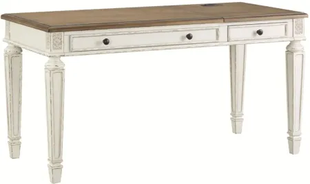 Libbie Adjustable-Height Standing Writing Desk in White/Brown by Ashley Express