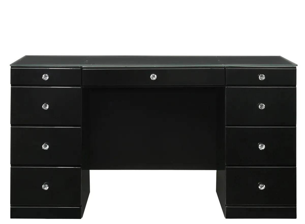 Diem Executive Desk in Black by Crown Mark