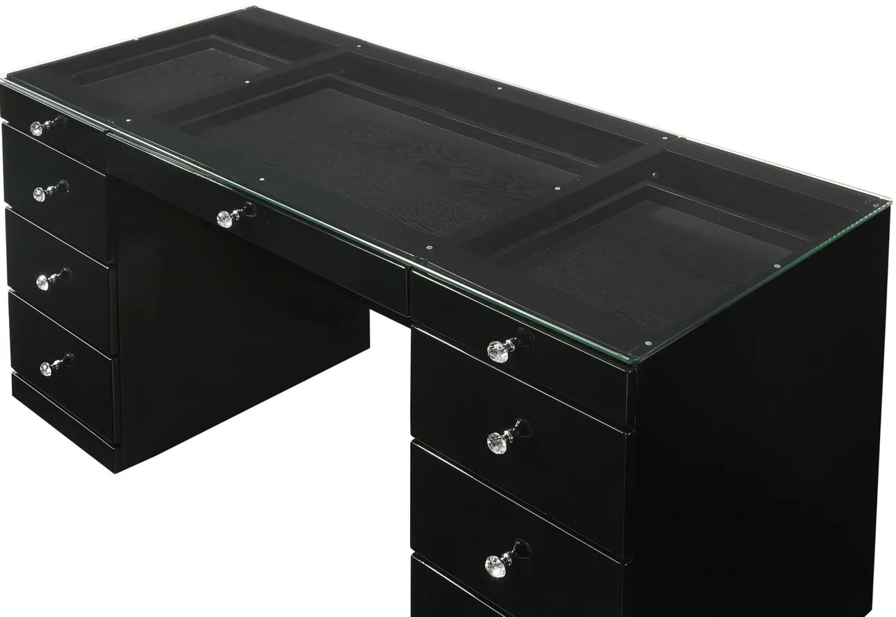 Diem Executive Desk in Black by Crown Mark