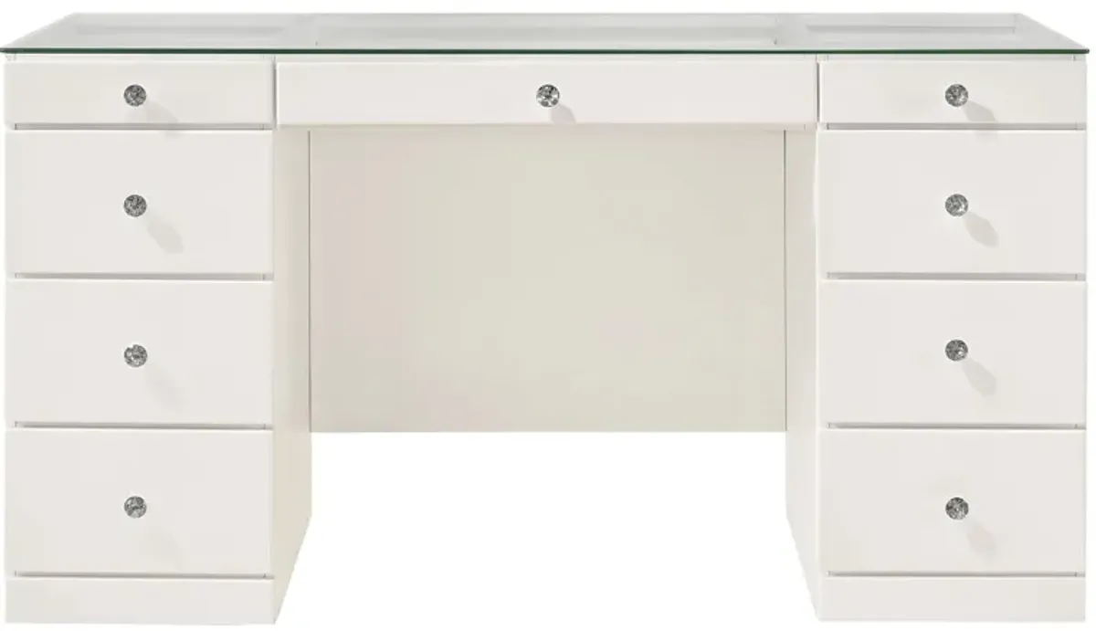 Diem Executive Desk in White by Crown Mark