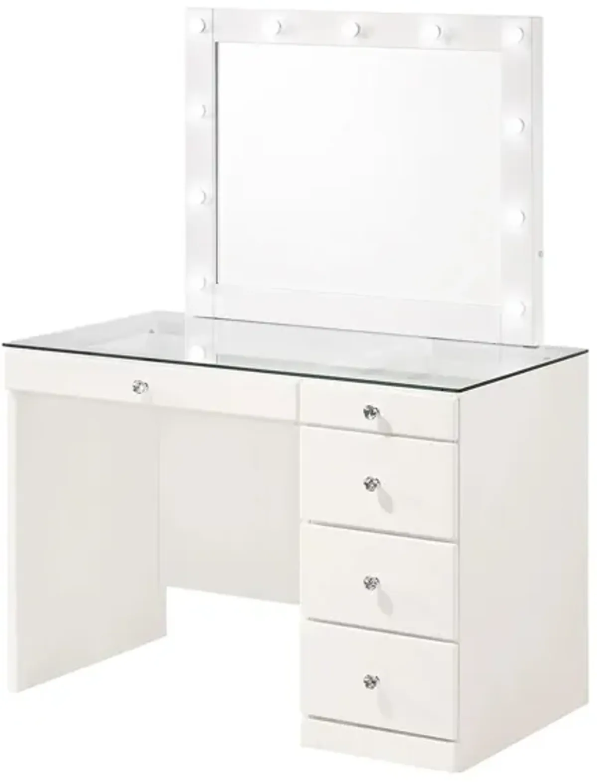 Diem Vanity w/ Mirror in White by Crown Mark