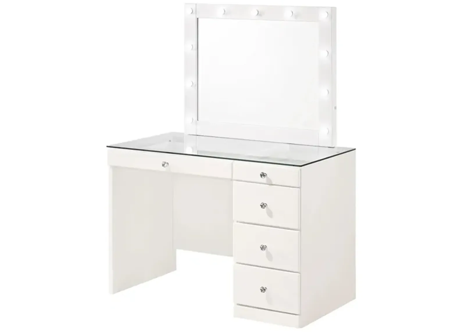 Diem Vanity w/ Mirror in White by Crown Mark