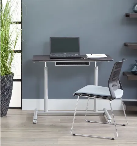 Marlin Adjustable Mobile Desk in Espresso by Unique Furniture