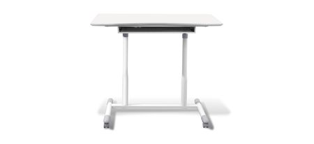 Marlin Adjustable Mobile Desk in White by Unique Furniture