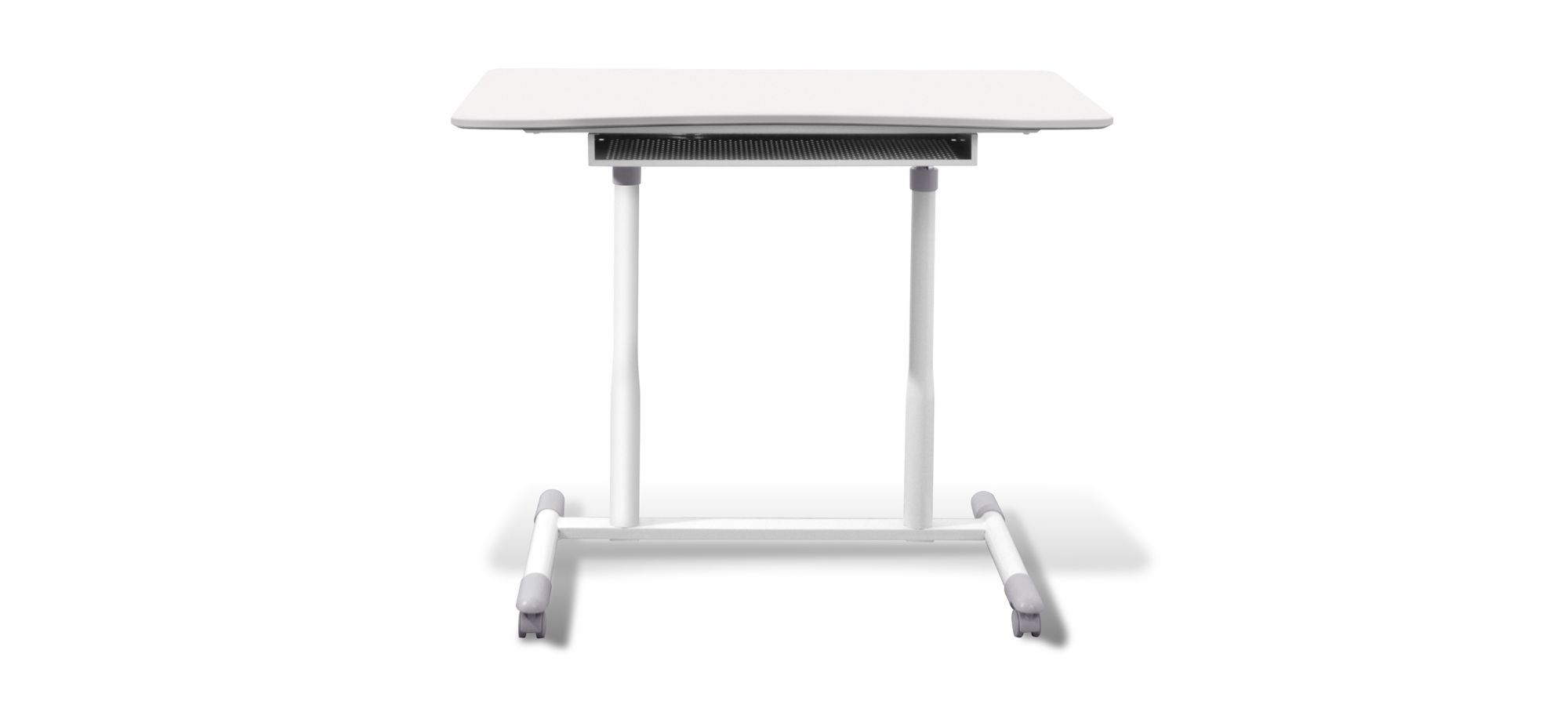 Marlin Adjustable Mobile Desk in White by Unique Furniture