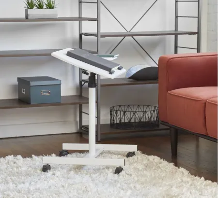 Pim Adjustable Mobile Desk in White by Unique Furniture