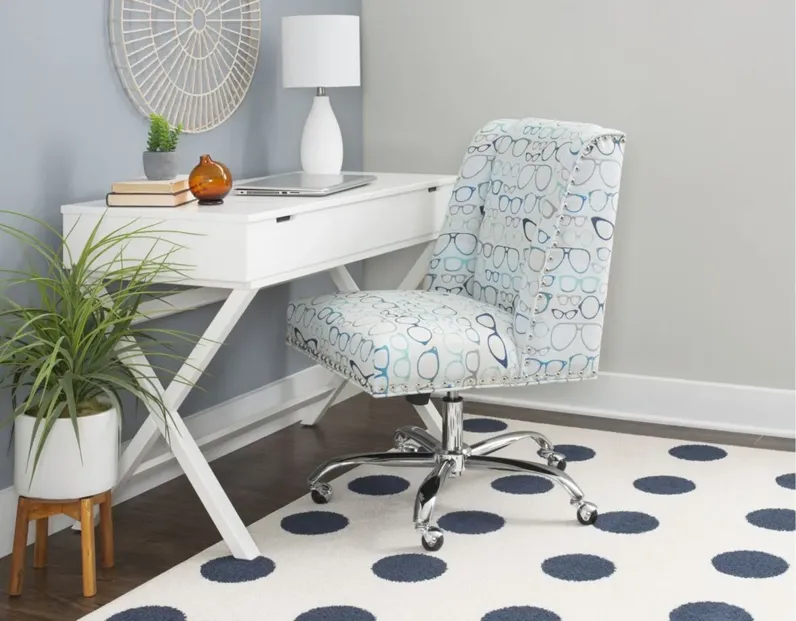 Draper Office Chair in White by Linon Home Decor