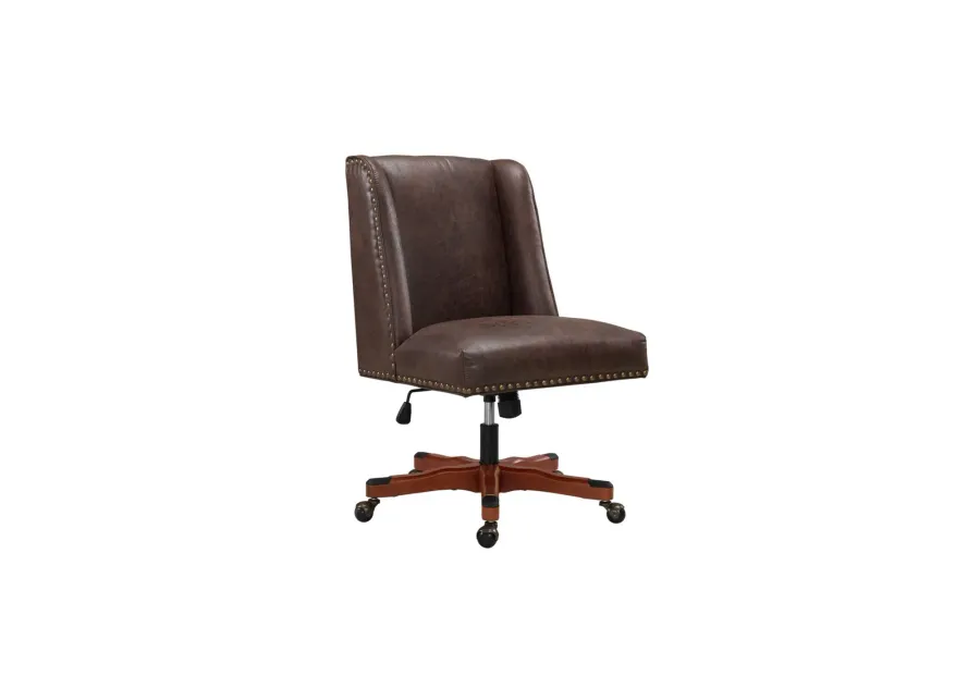 Draper Office Chair in Brown by Linon Home Decor