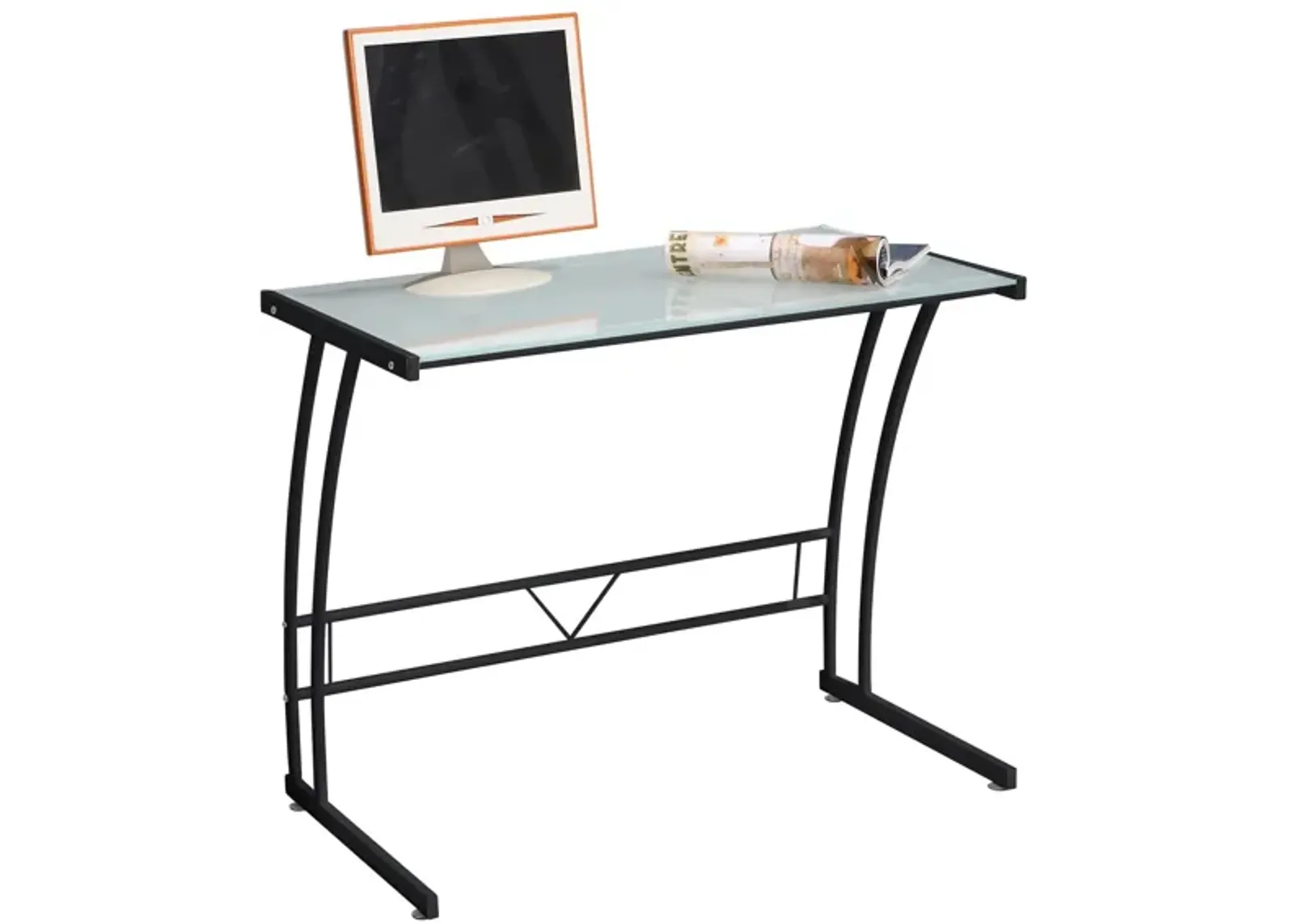 Sigma Computer Desk in White / Black Frame by Lumisource