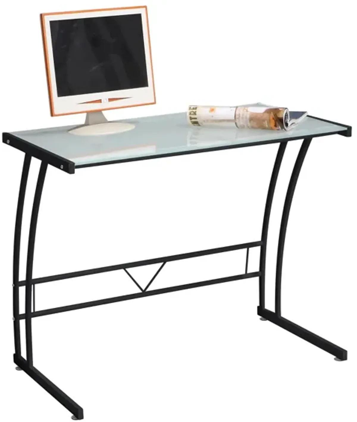 Sigma Computer Desk in White / Black Frame by Lumisource