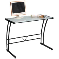 Sigma Computer Desk in White / Black Frame by Lumisource