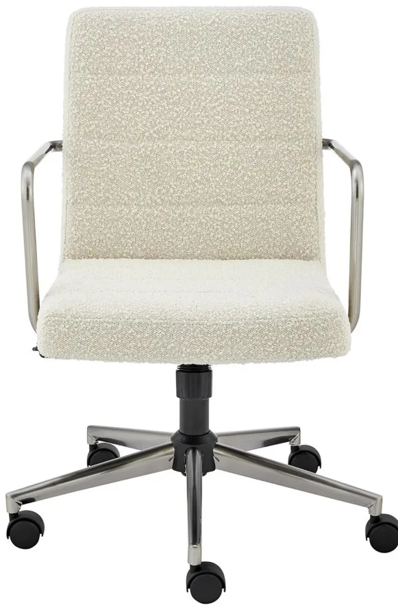 Leander Low Back Office Chair in Ivory by EuroStyle