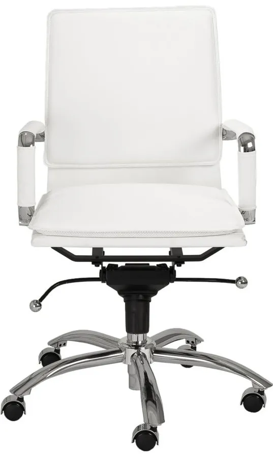 Gunar Low Back Office Chair in White by EuroStyle
