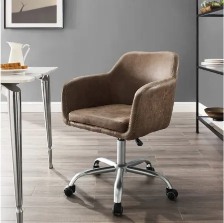 Rylen Office Chair in Brown by Linon Home Decor