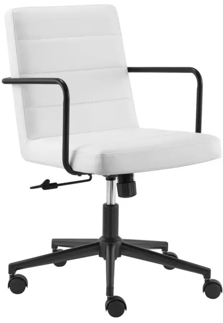 Leander Low Back Office Chair in White by EuroStyle