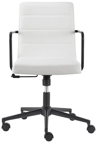 Leander Low Back Office Chair in White by EuroStyle