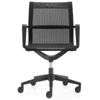 Kinetic Black Frame Office Chair with Mesh Back in Black/Black