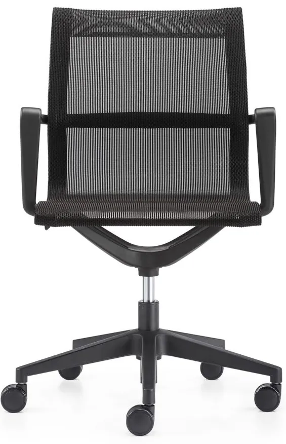 Kinetic Black Frame Office Chair with Mesh Back in Black/Black