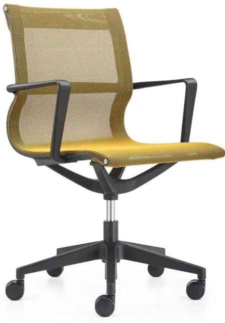 Kinetic Black Frame Office Chair with Mesh Back in Black/Dandelion