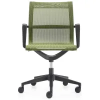 Kinetic Black Frame Office Chair with Mesh Back in Black/Green