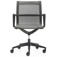 Kinetic Black Frame Office Chair with Mesh Back in Black/Gray