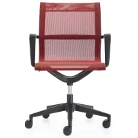 Kinetic Black Frame Office Chair with Mesh Back in Black/Red