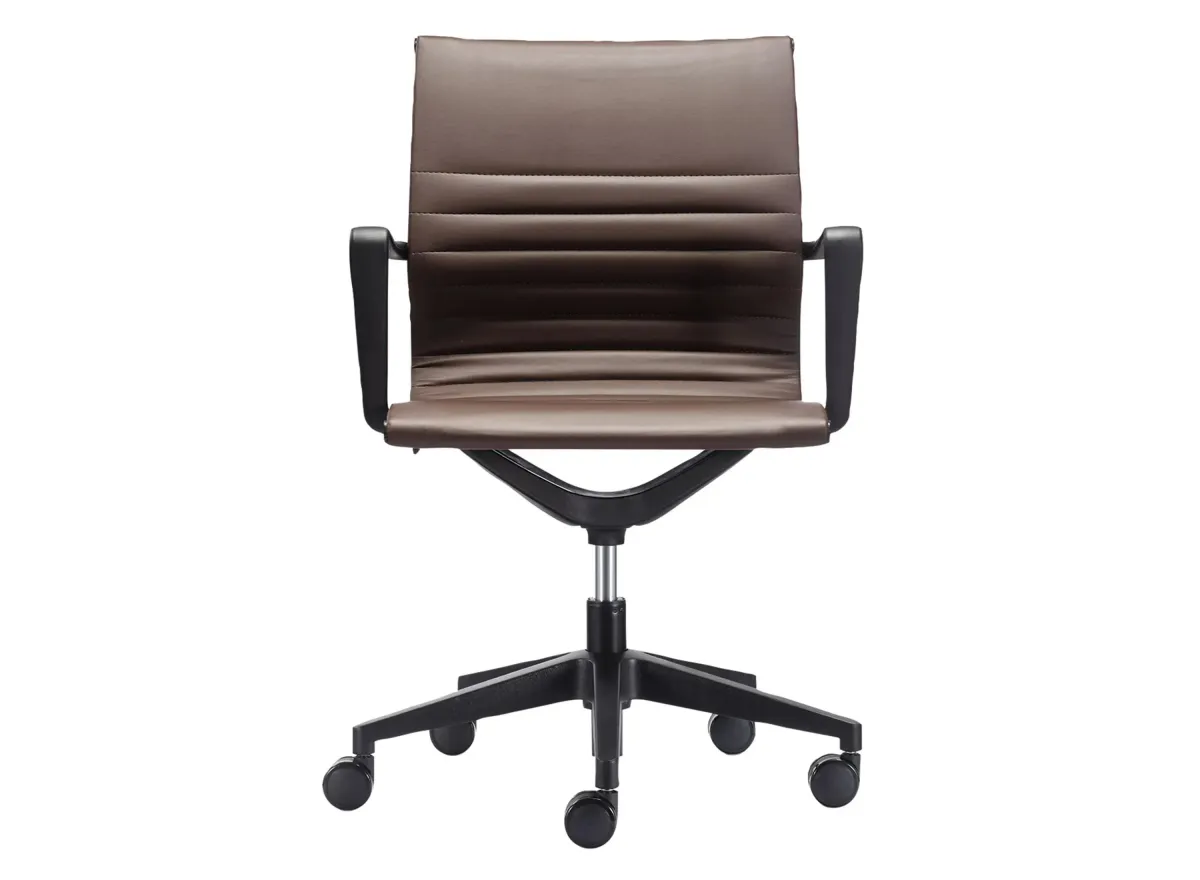 Kinetic Black Frame Office Chair in Brown