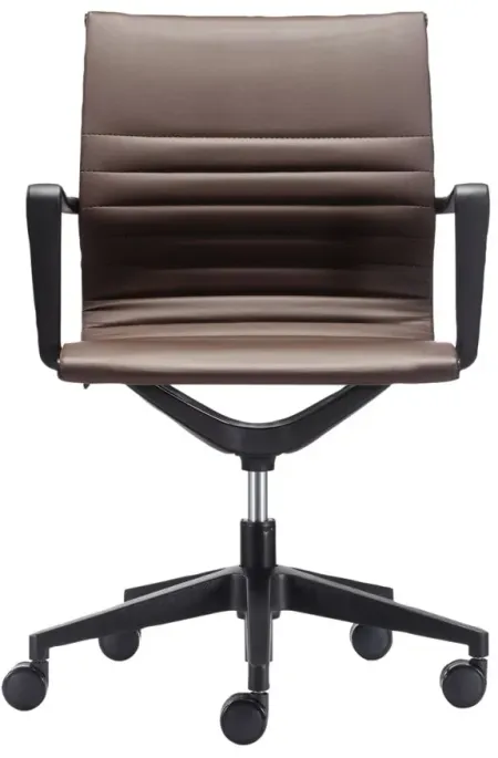 Kinetic Black Frame Office Chair in Brown