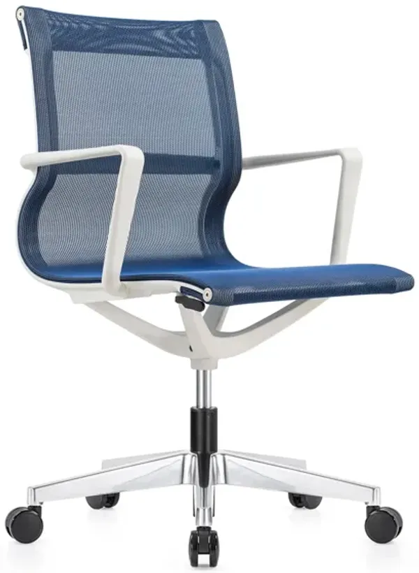 Kinetic White Frame Office Chair with Mesh Back