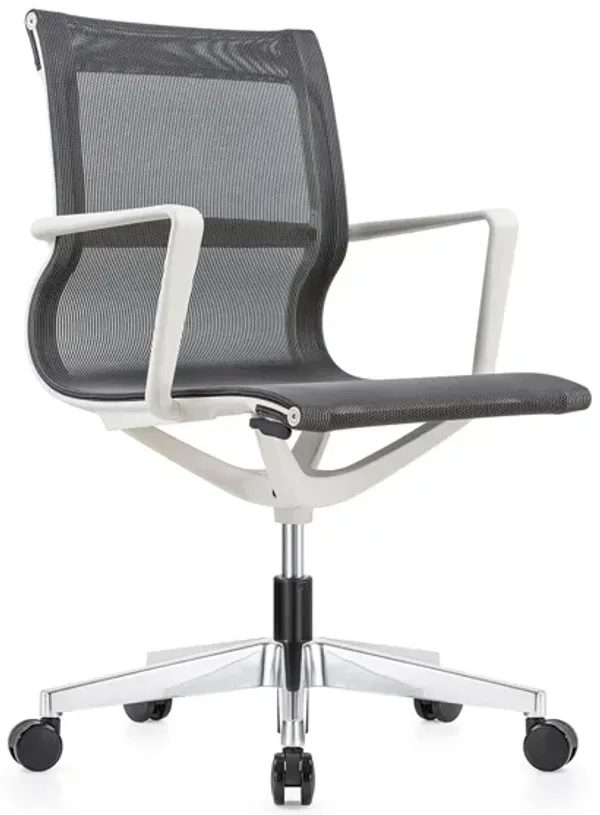Kinetic White Frame Office Chair with Mesh Back