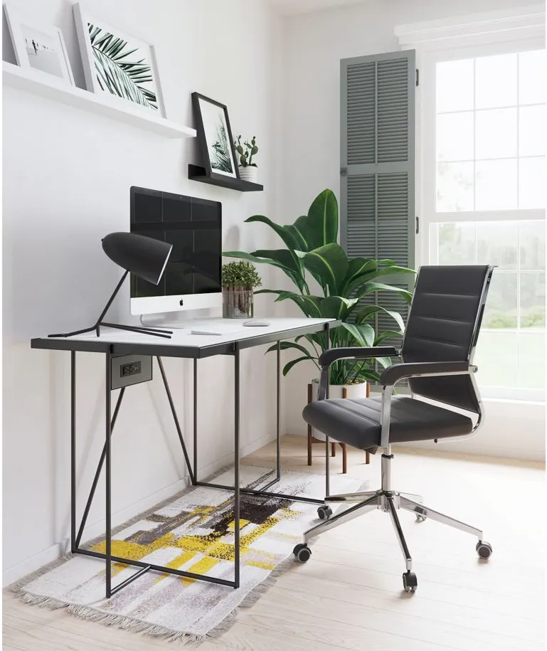Liderato Office Chair in Black, Silver by Zuo Modern