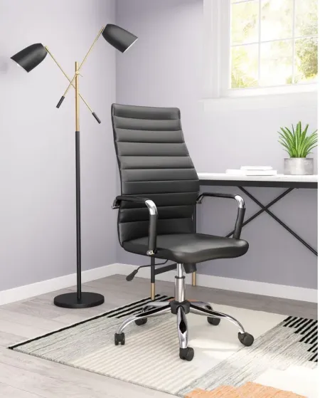 Primero Office Chair in Black, Silver by Zuo Modern