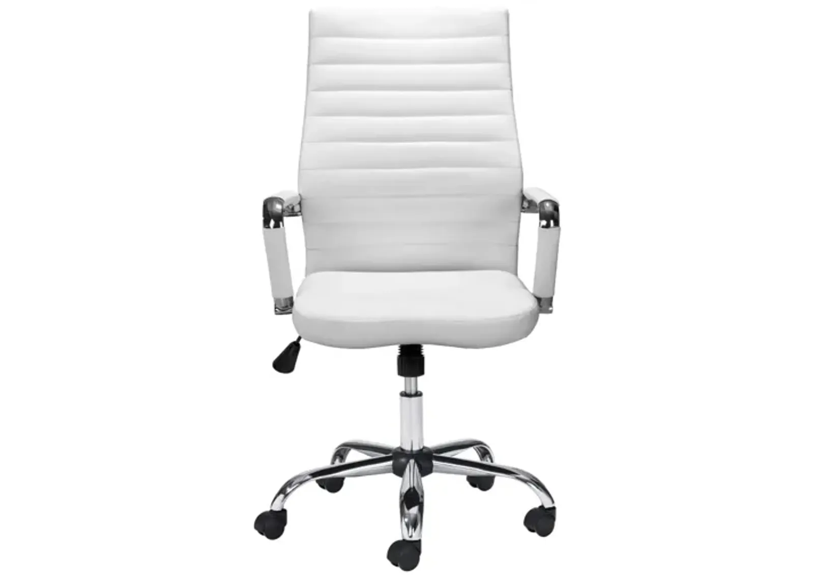 Primero Office Chair in White, Silver by Zuo Modern