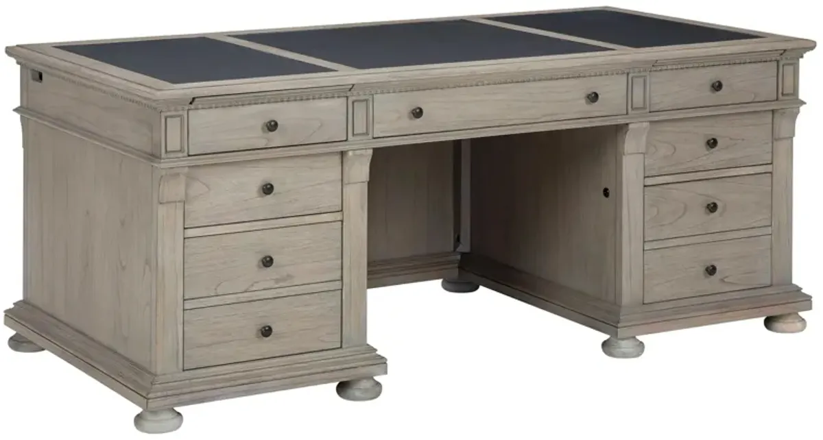 Wellington Estates Executive Desk in WELLINGTON DRIFTWOOD by Hekman Furniture Company