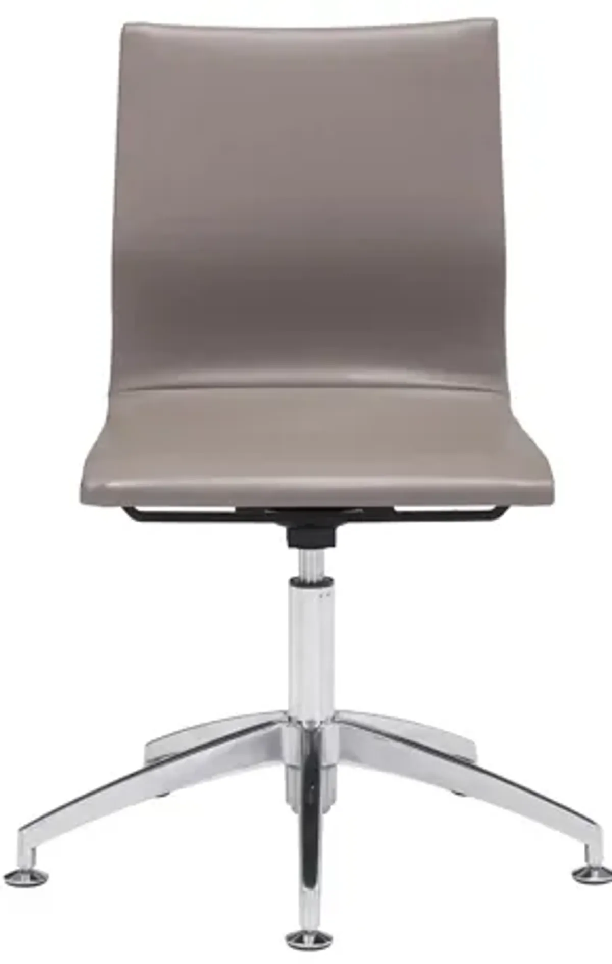 Glider Conference Chair in Taupe, Silver by Zuo Modern