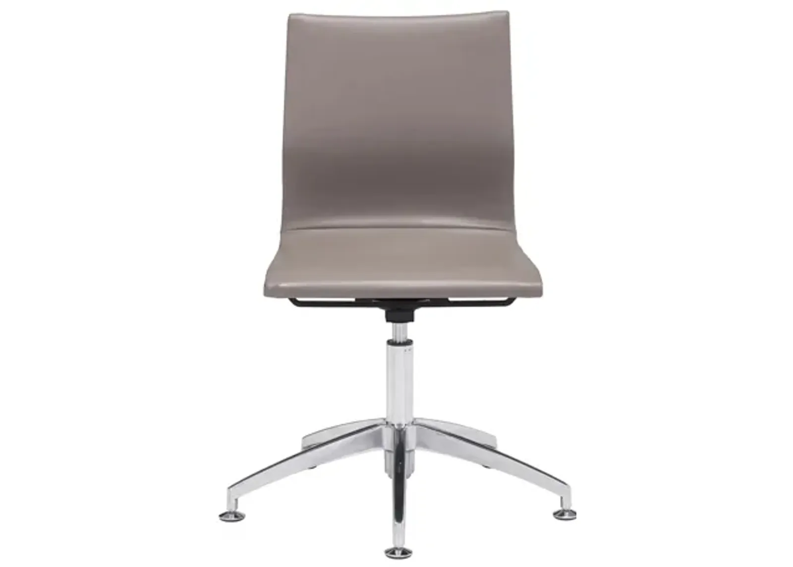 Glider Conference Chair in Taupe, Silver by Zuo Modern