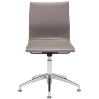 Glider Conference Chair in Taupe, Silver by Zuo Modern