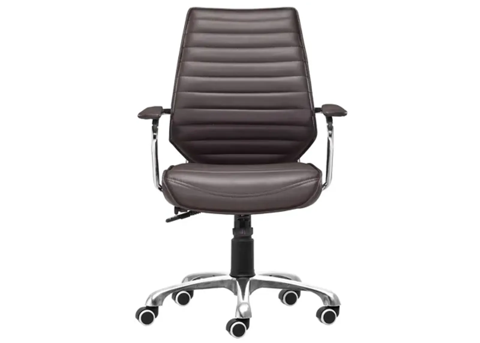 Enterprise Low Back Office Chair in Espresso, Silver by Zuo Modern