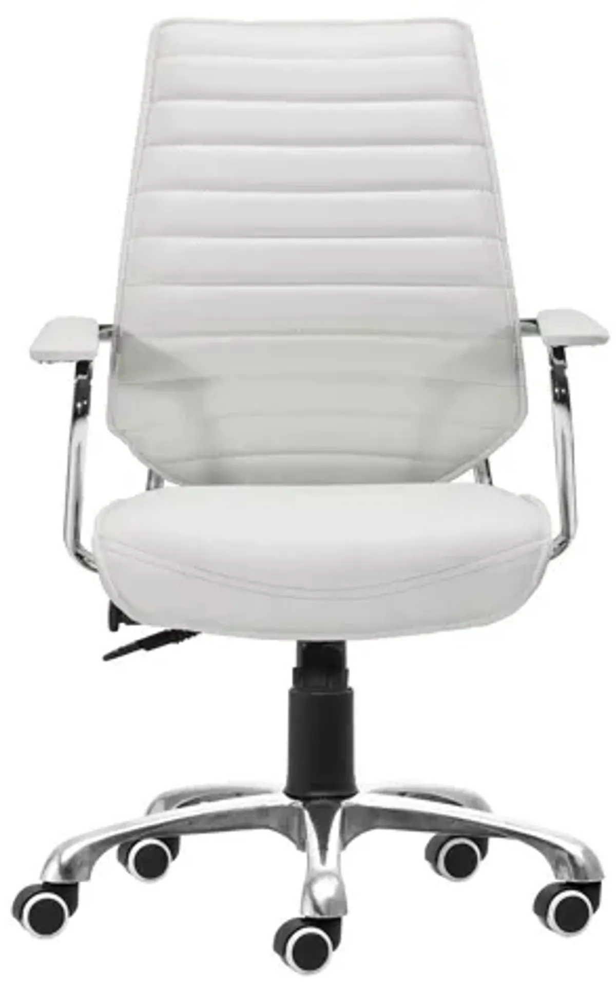 Enterprise Low Back Office Chair in White, Silver by Zuo Modern