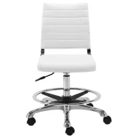 Axel Adjustable Height Drafting Stool in White by EuroStyle