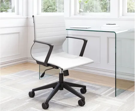 Stacy Office Chair in White, Black by Zuo Modern
