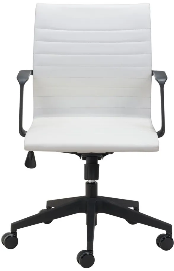 Stacy Office Chair in White, Black by Zuo Modern